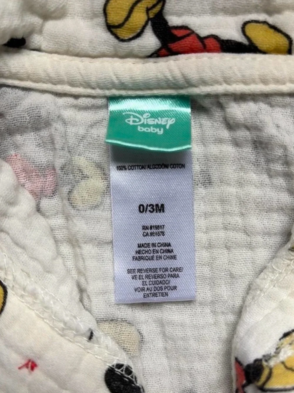 Mickey Mouse Cream Cotton Baby Set - Short Sleeve Romper & Shorts